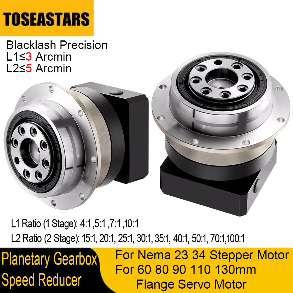 Planetary Gearbox Reducer Nema 23 34 - Output Disk Melingkar Peredam Gigi Heliks