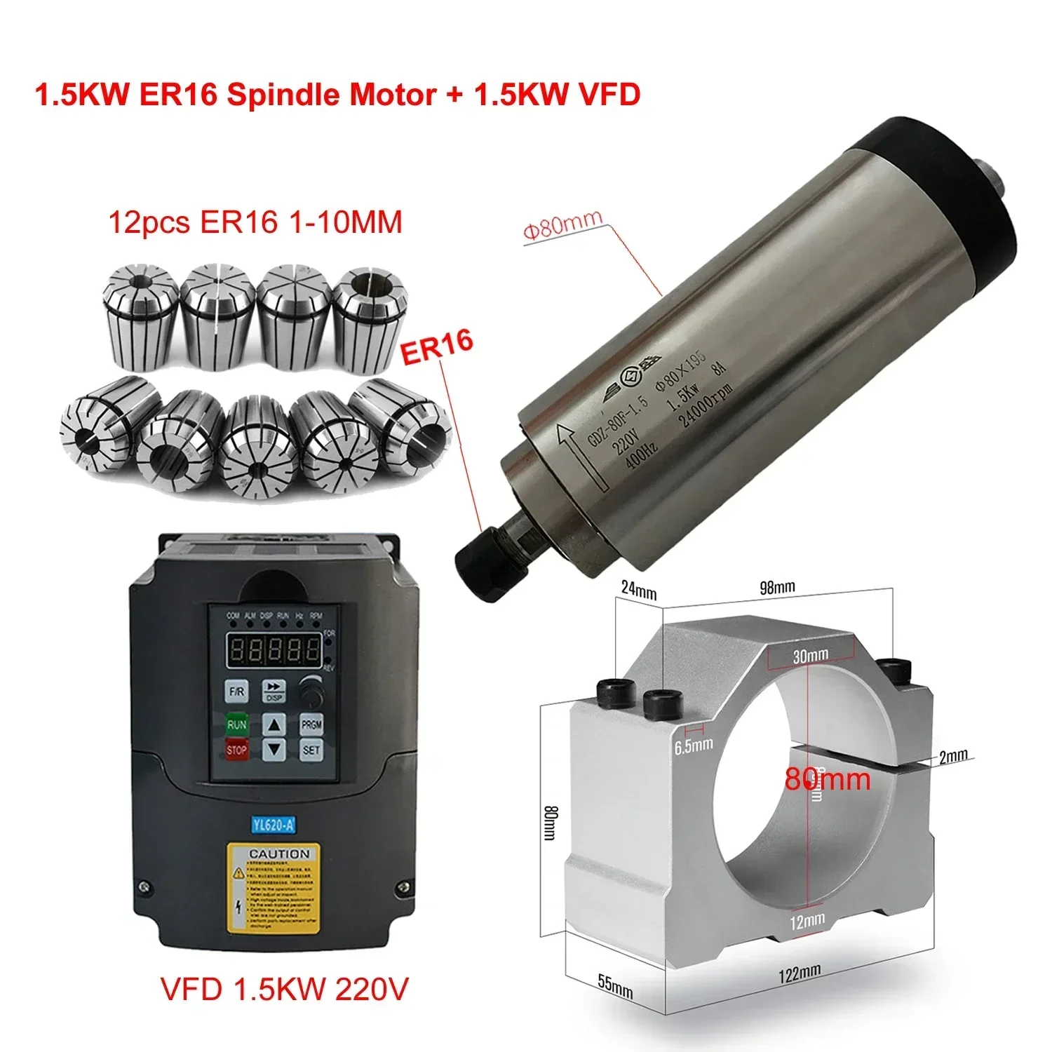 Kit Motor Spindle CNC Berpendi - Er20 Collet Chuck Spindle Motor 220V ulasan dan harga