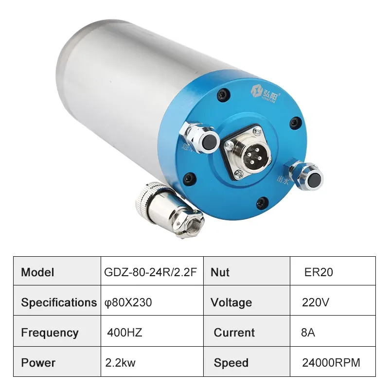 2026China*Pabrik* ER20 2.2kw K - 2.2Kw Water Cooled Spindle Kit Vfd ulasan dan harga