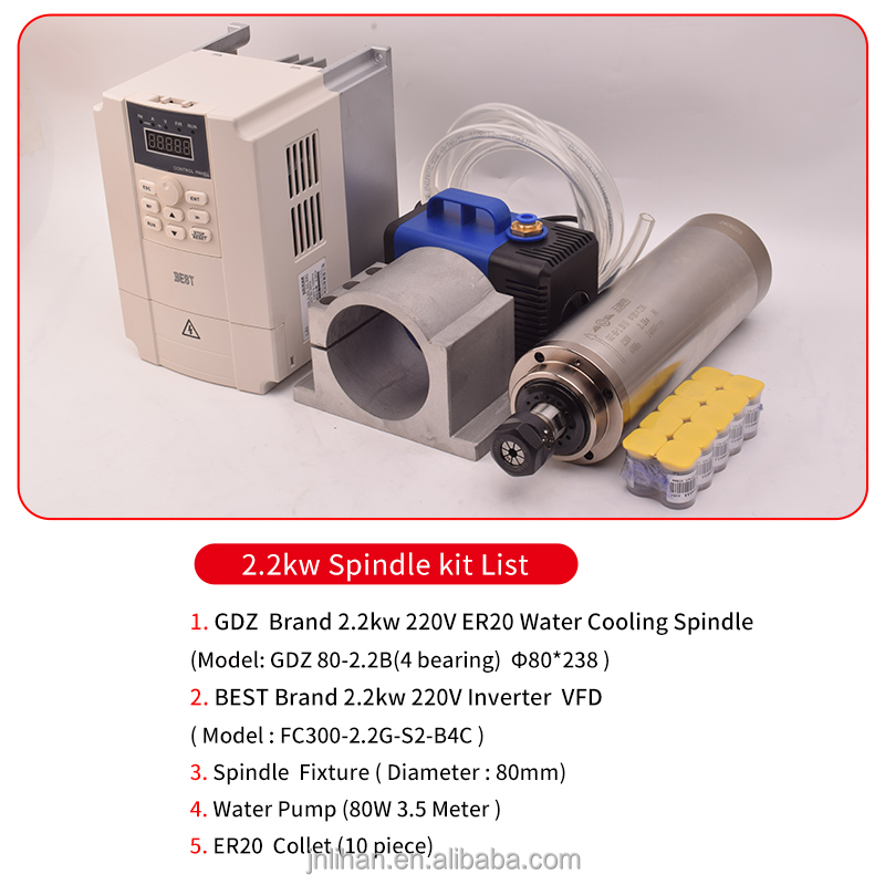 Kit Inverter Motor VFD, Motor  - 2.2Kw Water Cooled Spindle Kit Vfd ulasan dan harga